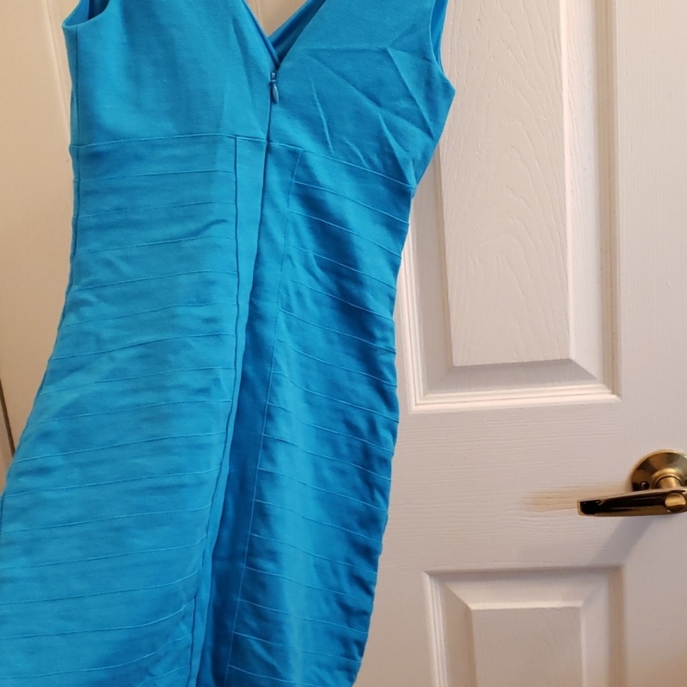 Express Blue X Small Banded Dress - Picture 4 of 5